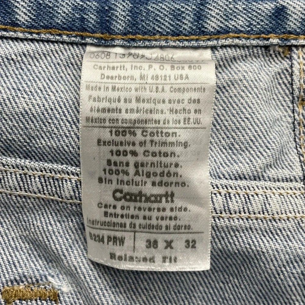 VTG Carhartt B234 Jean Men 35x31* Baggy Twill Dungaree Logger Workwear Carpenter